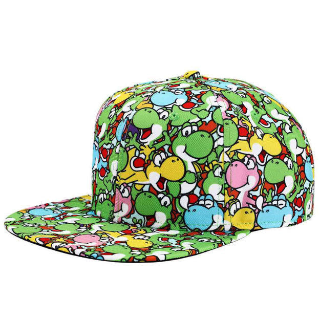 SUPER MARIO YOSHI YOUTH AOP FLAT BILL SNAPBACK - Hats