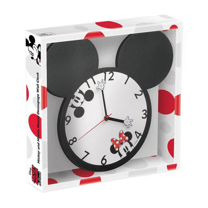 DISNEY MICKEY & MINNIE MOUSE SHAPED WALL CLOCK - Clocks