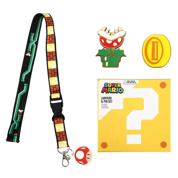 SUPER MARIO PINS & LANYARD BOX SET - Lanyards