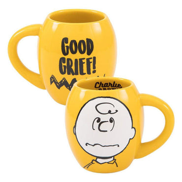 PEANUTS CHARLIE BROWN 18 OZ. OVAL CERAMIC MUG - Drinkware