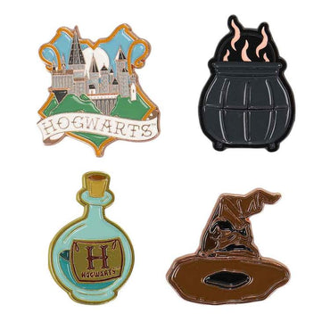 HARRY POTTER HOGWARTS SCHOOL OF WITCHCRAFT & WIZARDRY ICON LAPEL PINS - Pins / Buttons