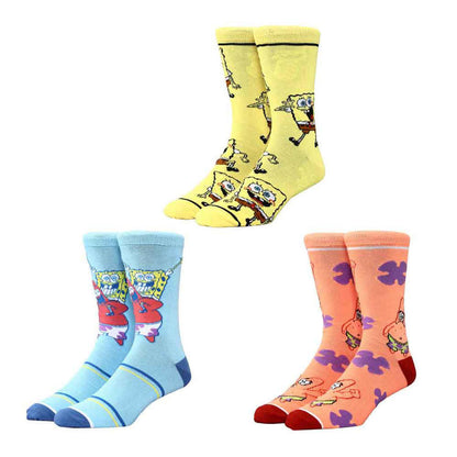 SPONGEBOB & PATRICK PINEAPPLE 3 PAIR CREW BOX SET - Socks