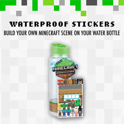 Minecraft Water Bottle w/ Stickers - Drinkware