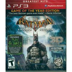 Batman: Arkham Asylum [Game of the Year] - Playstation 3 PBVG - HAVELOCK / Cart with Box