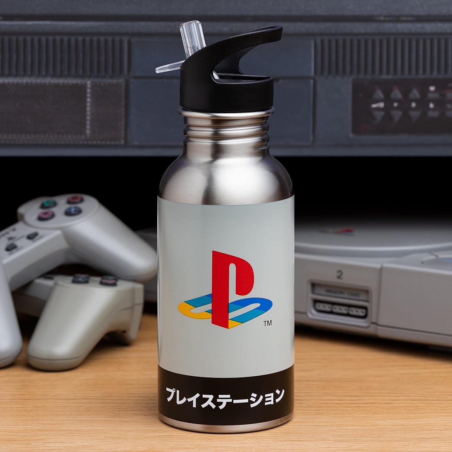 Playstation Stainless Steel Water Bottle with Straw - Drinkware