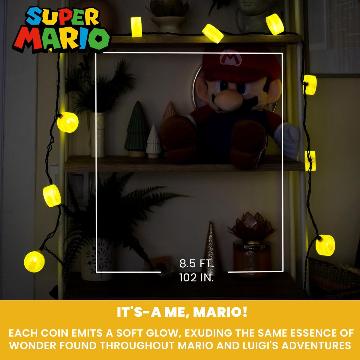 Super Mario Coin String Lights - 10ct - Lights