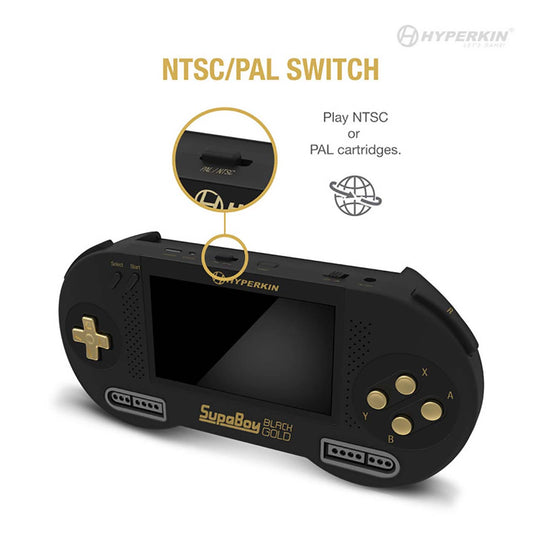 SUPABOY PORTABLE CONSOLE - BLACK/GOLD - RetroN