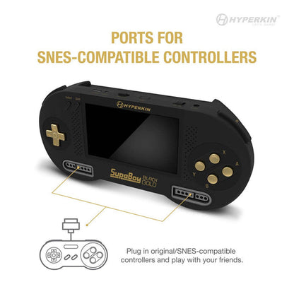 SUPABOY PORTABLE CONSOLE - BLACK/GOLD - RetroN